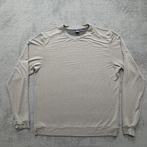 Old Navy Sweater Mens Large Gray Live-In French Terry Go-Dry Pullover Crewneck